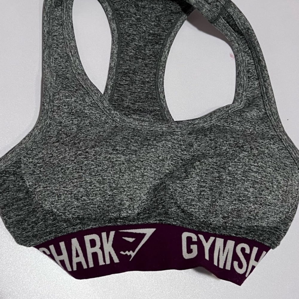 grey gym shark bra